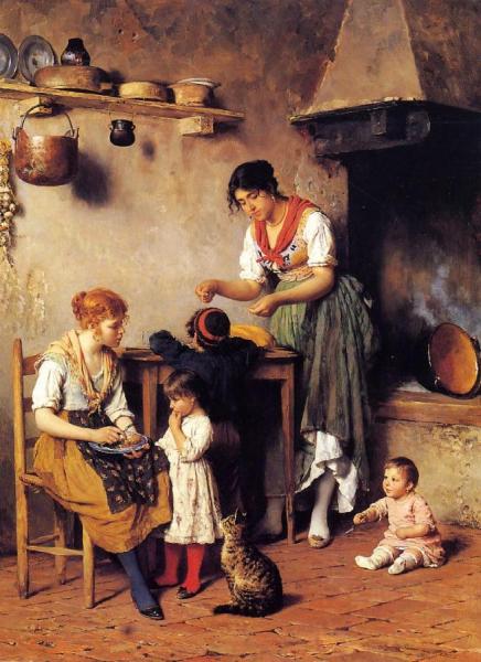 Mother's Little Helper by Eugen Von Blaas