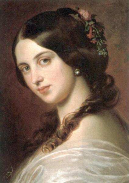 Eugen Von Blaas Portrait Of A Young Girl