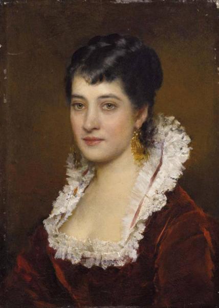 Portrait Of A Young Woman by Eugen Von Blaas