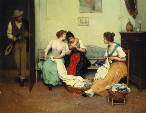The Friendly Gossips by Eugen Von Blaas