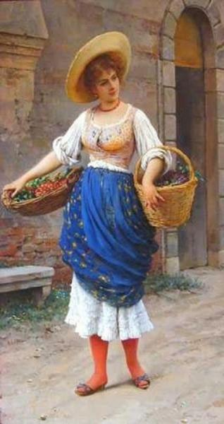The Fruit Seller by Eugen Von Blaas