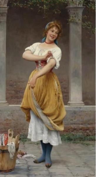The Happy Laundress by Eugen Von Blaas