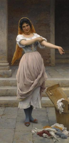 The Laundress by Eugen Von Blaas Oil Painting Reproductions