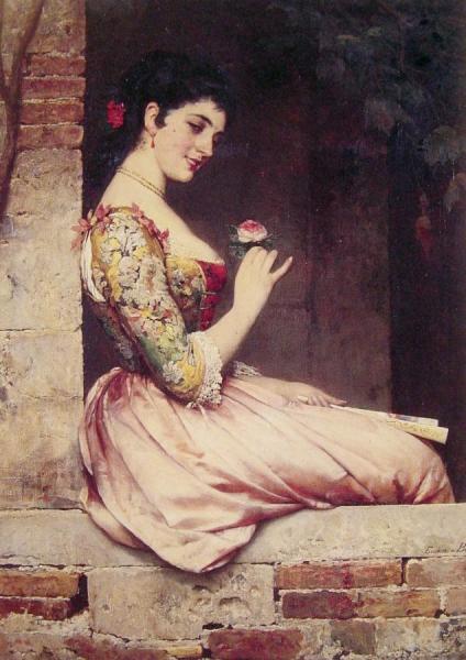 Eugen Von Blaas The Rose