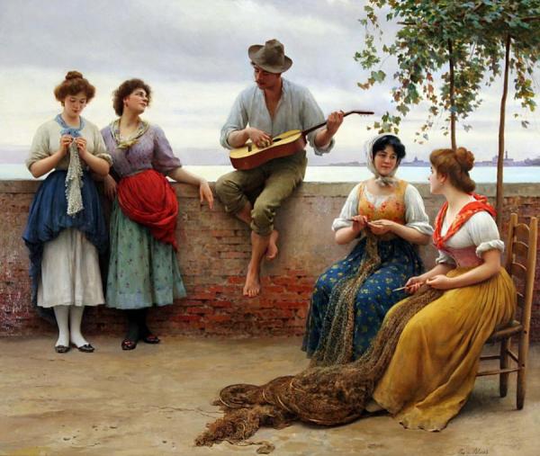 The Serenade by Eugen Von Blaas