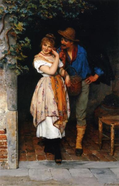 The Suitor by Eugen Von Blaas Oil Painting Reproductions