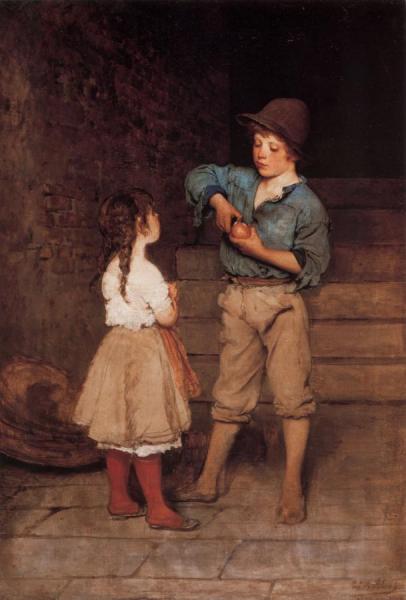 Two Children by Eugen Von Blaas