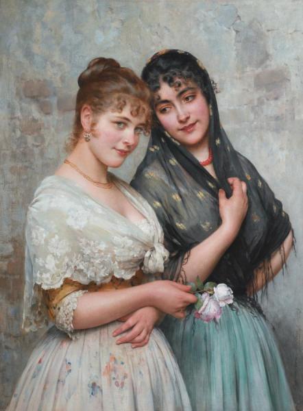 Two Venetian Women by Eugen Von Blaas Oil Painting Reproductions