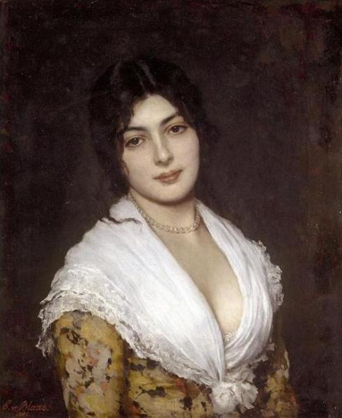 Eugen Von Blaas Young Italian Lady