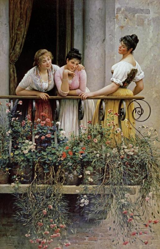 The Balcony by Eugen Von Blaas