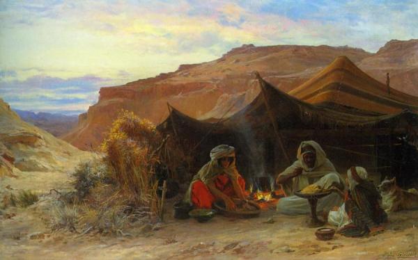Bedouins In The Desert by Eugène-alexis Girardet