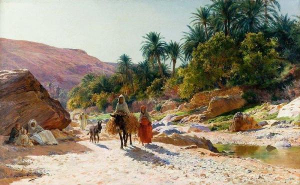 L'oued De Bou Saâda by Eugène-alexis Girardet