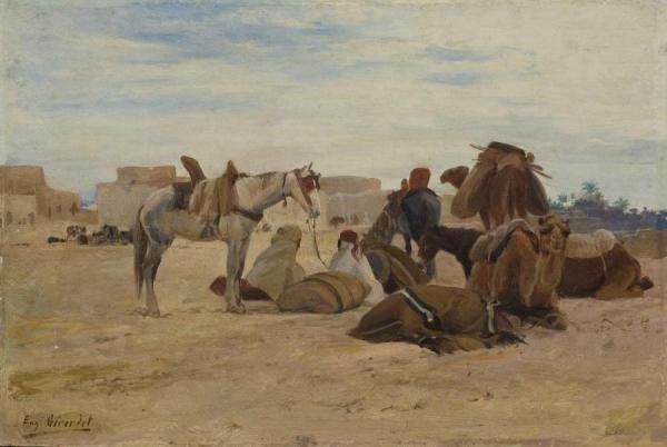 Le Repos à L'oasis (resting At The Oasis) by Eugène-alexis Girardet