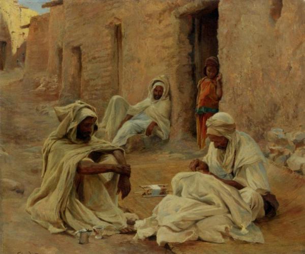 Mending by Eugène-alexis Girardet