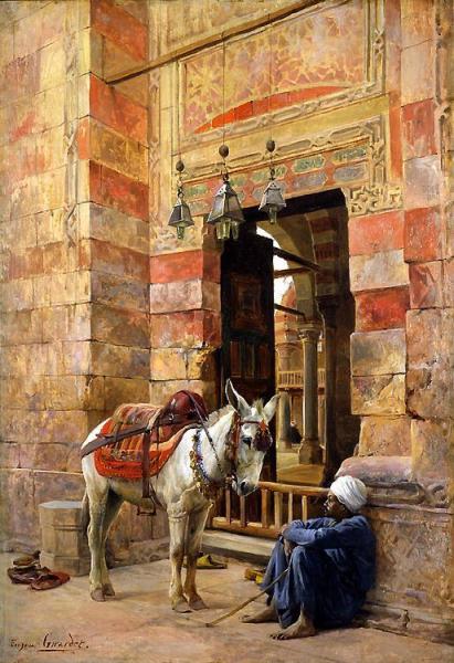 Outside The Mosque by Eugène-alexis Girardet