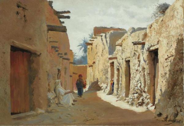 Rue D'el Kantara, Algérie by Eugène-alexis Girardet