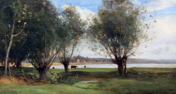 On The Water's Edge by Eugene-antoine-samuel Lavielle