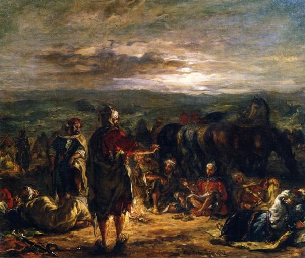 An Arab Camp At Night by Eugène Delacroix