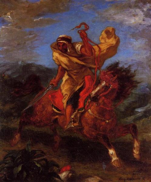 An Arab Horseman At The Gallop by Eugène Delacroix