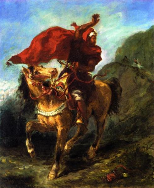 Arab Chieftain Signaling To His Companions by Eugène Delacroix