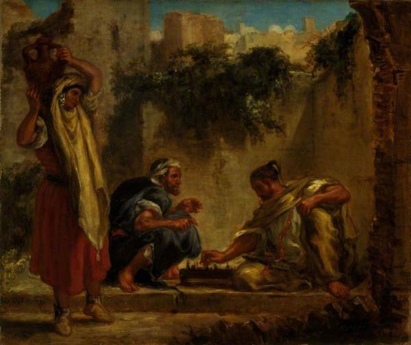 Arabs Playing Chess by Eugène Delacroix