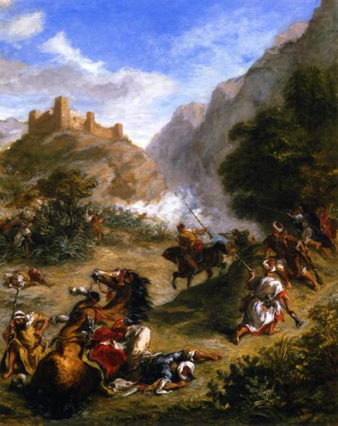 Arabs Skirmishing In The Mountains by Eugène Delacroix