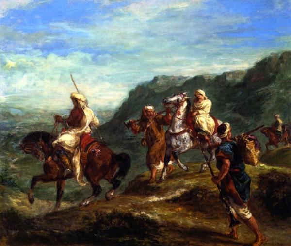 Arabs Traveling by Eugène Delacroix