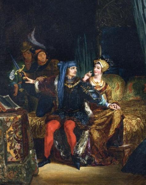 Charles Vi And Odette De Champdivers by Eugène Delacroix