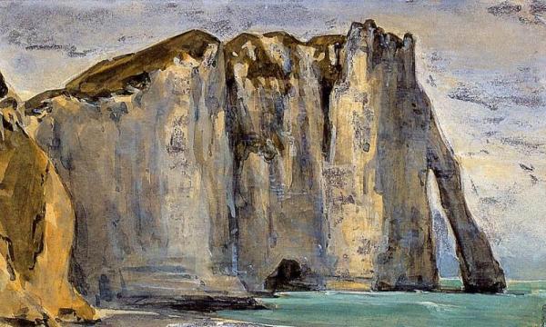 Cliff At Etretat by Eugène Delacroix