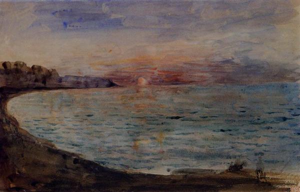 Cliffs Near Dieppe by Eugène Delacroix