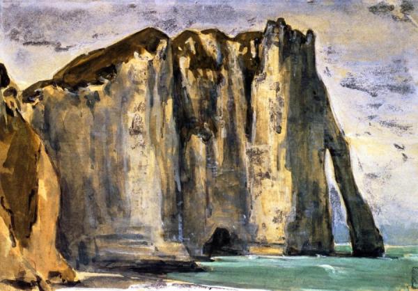 Cliffs Of Étretat by Eugène Delacroix Oil Painting Reproductions