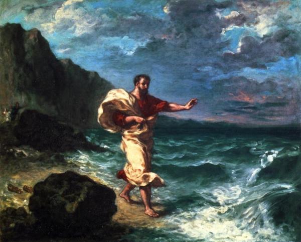 Demosthenes Declaiming By The Seashore by Eugène Delacroix