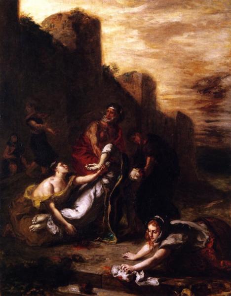 Disciples And Holy Women Carrying Away The Body Of Saint Stephen by Eugène Delacroix