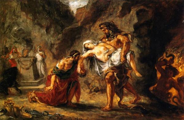 Hercules Bringing Alcestis Back From The Underworld by Eugène Delacroix