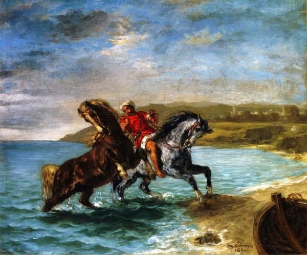 Horses Coming Out Of The Sea by Eugène Delacroix