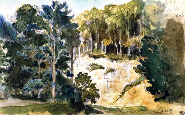 Landscape Near Cany by Eugène Delacroix