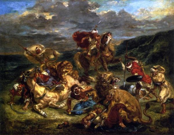 Lion Hunt by Eugène Delacroix