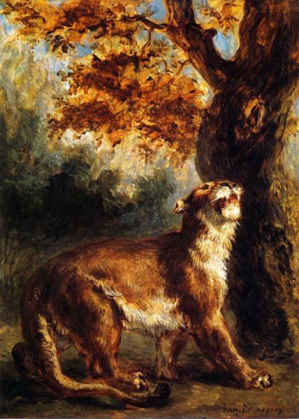 Lioness Stalking Its Prey by Eugène Delacroix