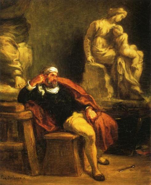 Michelangelo In His Studio by Eugène Delacroix