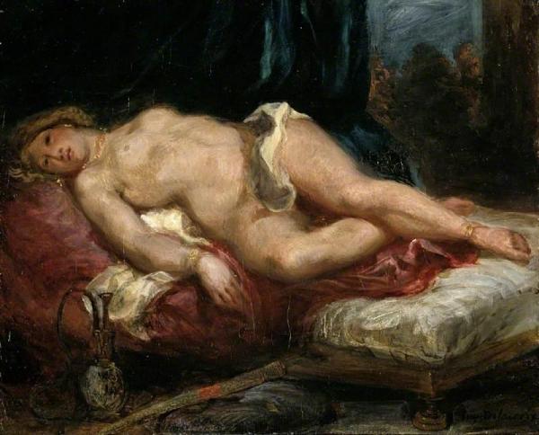 Odalisque Reclining On A Divan by Eugène Delacroix
