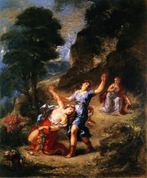 Spring - Orpheus And Eurydice by Eugène Delacroix