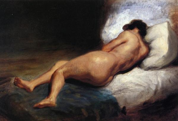 Eugène Delacroix Study Of A Reclining Nude