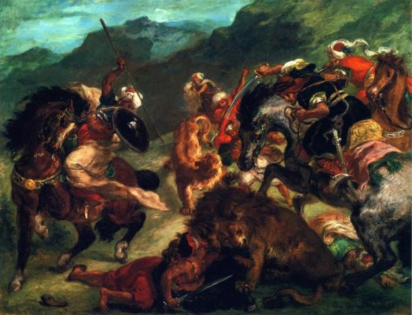 The Lion Hunt by Eugène Delacroix