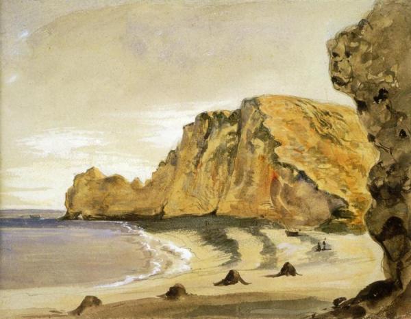 The Porte D'amont, Etretat by Eugène Delacroix