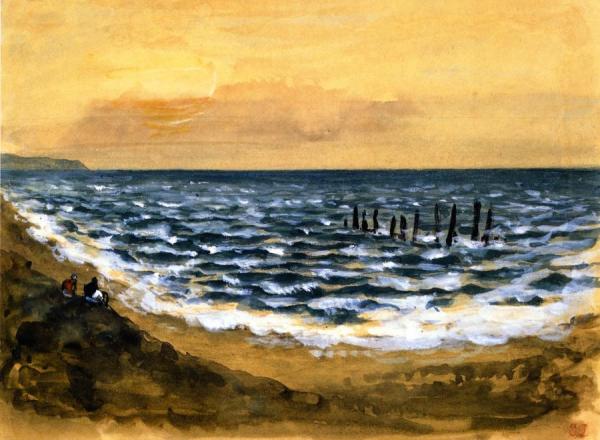 The Sea At Dieppe by Eugène Delacroix