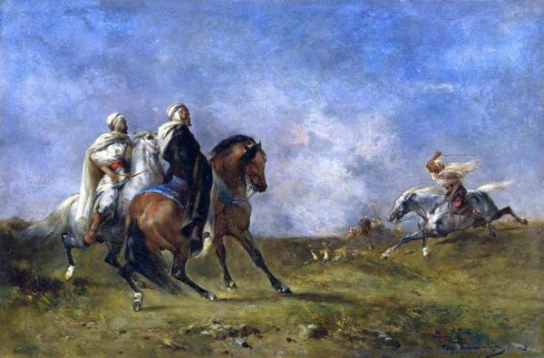 Hunting Gazelle - La Chasse á La Gazelle by Eugène Fromentin Oil Painting Reproductions
