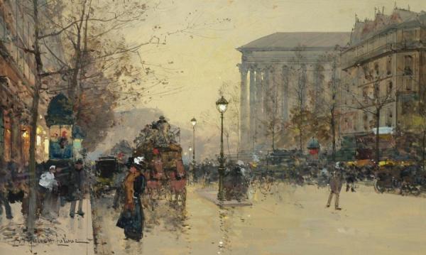 Boulevard De La Madeleine by Eugene Galien-laloue Oil Painting Reproductions