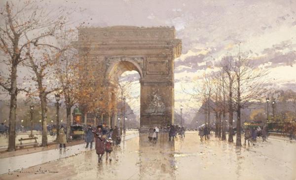 L'arc De Triomphe I by Eugene Galien-laloue