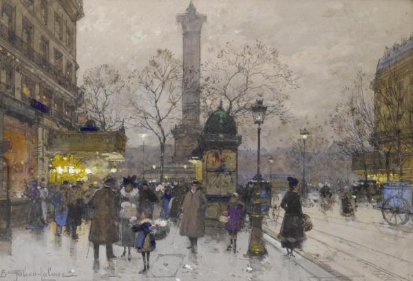 La Bastille by Eugene Galien-laloue