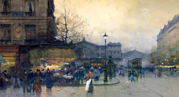 La Gare De L'est by Eugene Galien-laloue